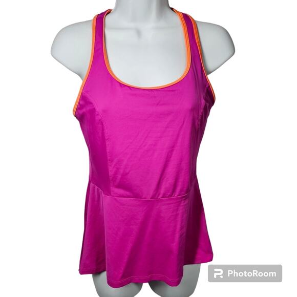 Spanx Pink Pow Peplum Racerback Tank Women's M - Picture 6 of 15